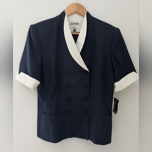 NWT Kasper for ASL Navy Double Breasted Blazer Women’s 6